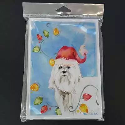 Christmas Lights Maltese Greeting Cards And Envelopes Pack Of 8 • $16.99