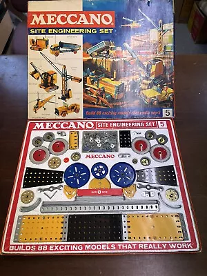 Vintage Meccano Site Engineering Set 5 From 1967 100% Complete With Manuals • £85