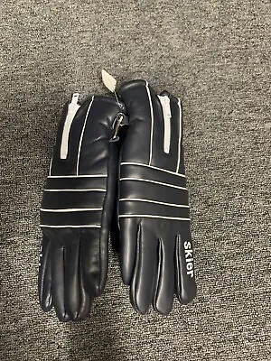 Vintage Men’s Faux Leather Zip Cuff Skier Gloves Faux Fur Lined- Never Worn • $30