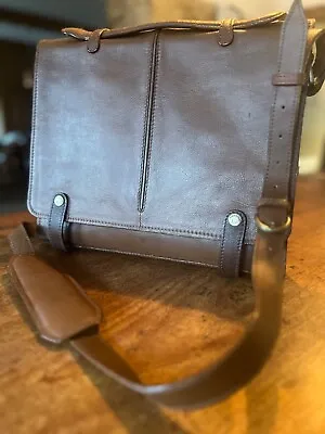 Hidesign Quality Tan Leather Briefcase Satchel Laptop Tablet Shoulder Bag • £69