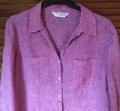 M&S Autograph Pure Linen Blouse Shirt Size 18 • £0.99