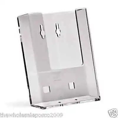 CLEAR PLASTIC LEAFLET HOLDER FLYER DISPLAY WALL MOUNT 1/3RD A4 DL X 1 MENU SIZE • £7.62