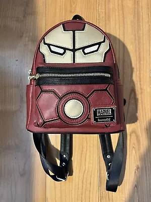 Loungefly Backpack Marvel Iron Man Used Damaged Red Gold Mini Backpack • £35