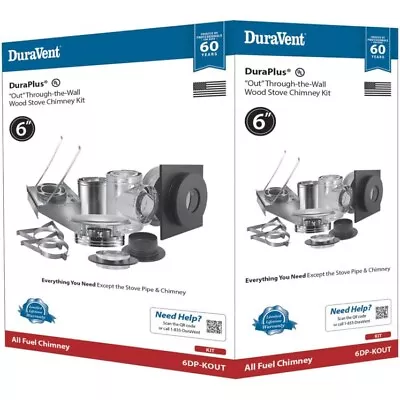 DuraVent Chimney Pipe 6  X 17  Triple-Wall Galvanized Steel Basic Install Kit • $525