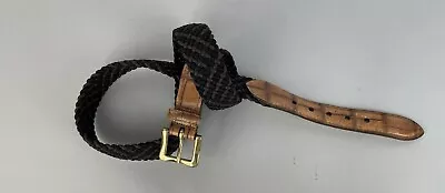 NEW Martin Dingman Cloth Leather Tips Mens Black Brown Size 34 Stretch Belt • $32