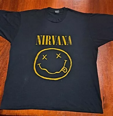 Vintage Nirvana Smiley Face XL T - Shirt • $325