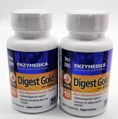 X2 Enzymedica Digest Gold 90 Caps Digestive Support Vegan Kosher Lot Of 2 02/24 • $40