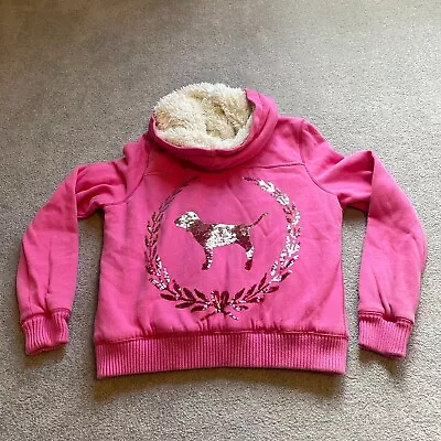 Victorias Secret PINK Hoodie Jacket Womens Large Y2K Sequin Dog Fur Lined Zipper • $79.99