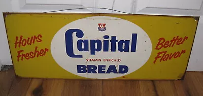 Vintage Mummert Co Capital Bread Vitamin Enriched Advertising Sign Rare 23 1/2 • $199.99