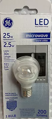 GE LED S11 Bulb Microwave Light Bulb Pc13989 2.5 Watt 25 Watt Replacement • $7.89