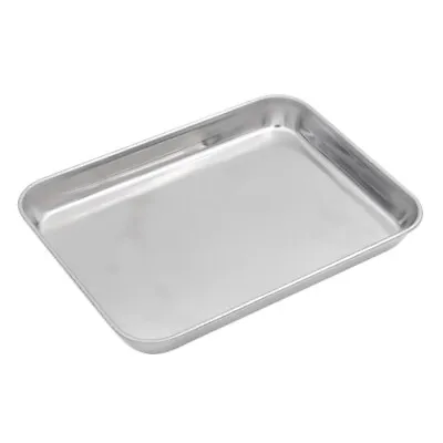 304 Chef Stainless Steel Baking Pans Tray Cookie Sheet Non Toxic Rectangle 4Size • $10.99