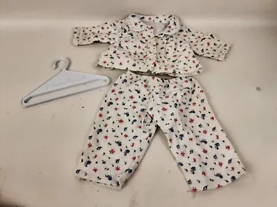 American Girl 18  Doll Emily Floral Flannel PJs  Pajamas Set White Shirt & Pants • $14.99