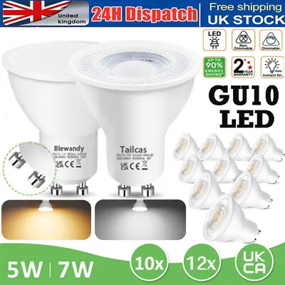 10x 12x Dimmable GU10 5W 7W LED Light Bulb Spotlight Lamp Equals 45W 50W Halogen • £10.95