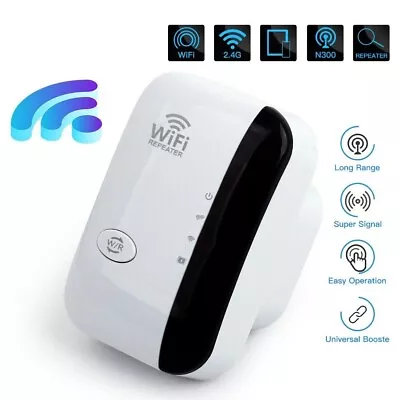 WiFi Signal Extender Range Repeater Booster Internet Amplifier 300Mbps UK Plug • £6.99