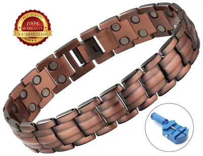 Copper Magnetic Health Bracelet 42 Magnets Pain Relief Therapy Healing Bangle • £23.99