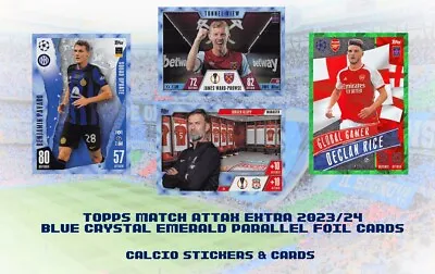 Topps Match Attax Extra 2023/24 Blue Crystal Emerald Parallel Foil Card Select • £2.75