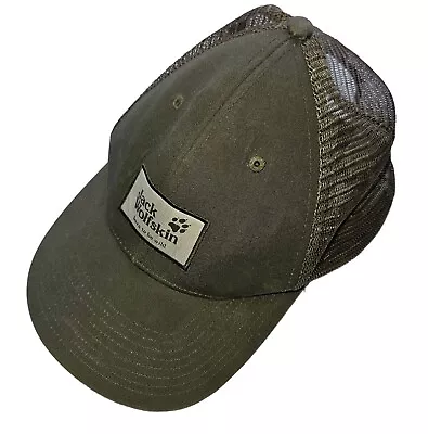 JACK WOLFSKIN Premium ORGANIC Cotton Khaki Green CAP HAT One Size *VGC* • £7.95