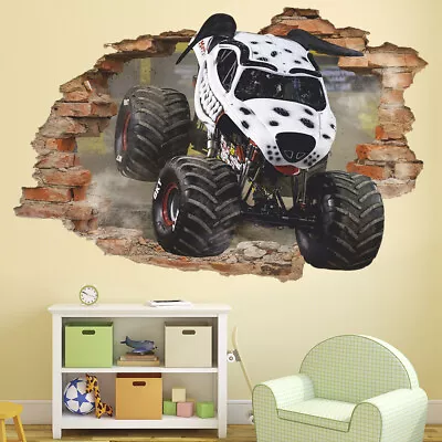 Monster Truck Wall Decal Big Truck Wall Sticker Wall Decor Puppy Truck Race • $33.50