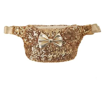 Disney Loungefly Minnie Mouse Gold Yellow Gold Sequins Fanny Pack Hip Bag New • £76.14