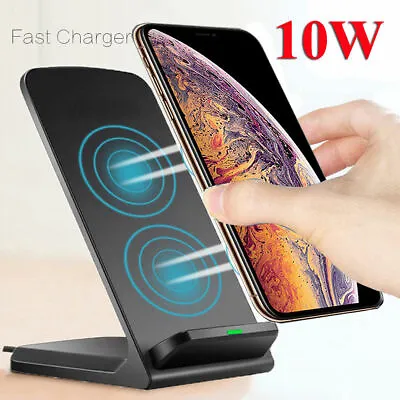 $14.99 • Buy Qi Wireless Charger Fast Charging Stand Dock Fr Samsung S20 S10 IPhone 11 12 Pro