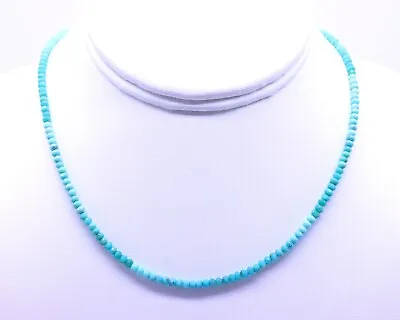 3mm Micro Faceted Blue Green Turquoise Necklace Tiny Dainty Small Ombre • $115.50