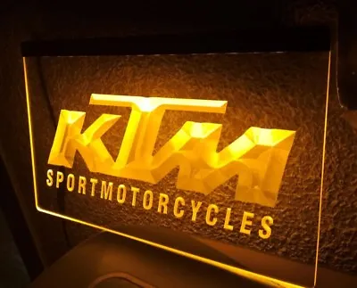 KTM Sport Motorcycles Neon Light Sign For Car Repair Service Bar Club Room Gift • $23.99