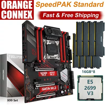 X99 MR9D Motherboard LGA 2011-3 Xeon 2699 V3 CPU 128G DDR4 2133MHz RAM Combo Kit • $459.96