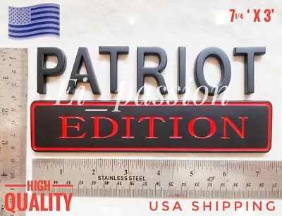 PATRIOT EDITION Black Fit All Models Car Truck Logo CUSTOM EMBLEMS Letters Rear • $25.95