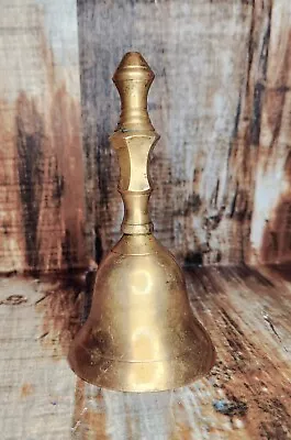 Solid Brass Handheld Teacher School Ringing Lunch Dinner Bell Vintage India • $13.45