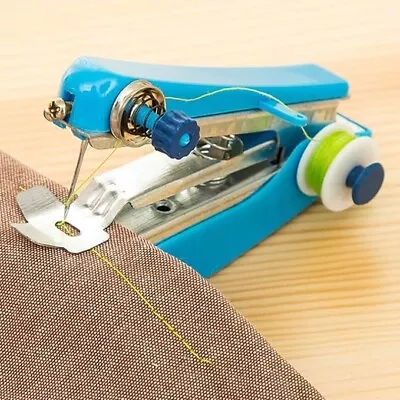 Spritumn Mini Handheld Sewing MachinePortablecordlessHousehold Tool Fabric • £5.65