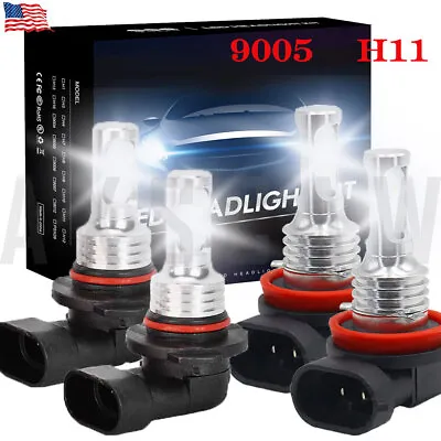 9005+H11 LED Headlight Super Bright Bulbs Kit 6500k White 330000LM High/Low Beam • $14.87