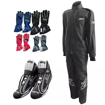 Zamp ZR-10 BLK Two-Piece Racing Suit Combo-2XL GlovesXL JacketL Pants12 Shoes • $291.99