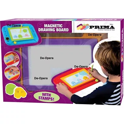  Magnetic Drawing Board Colour Doodle With Pen Shape Stamps Kid Writing Paintin • £9.95