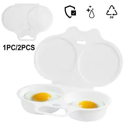 Microwave Egg Poacher Diy Egg Cooker 2 Egg Capacity Steamer Home Breakfast 1/2PC • $6.99