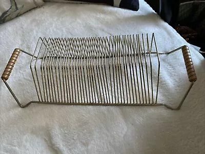 Vintage Metal Wire Record Rack 40 Slot Vinyl LPs 45s 78s Stand Holder MCM Retro  • $14.99