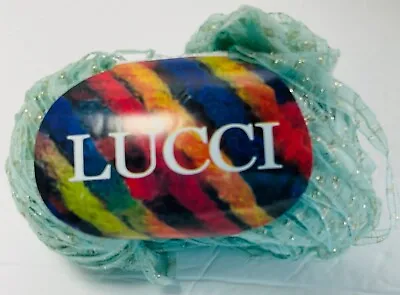 Lucci Metallic Ribbon Yarn Unit Of 1 Aqua New Vintage Chunky • $18.75