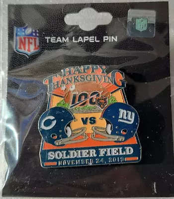 2019 New York Giants Vs Chicago Bears GAME DAY PIN 11/24/19 Happy Thanksgiving  • $19.95