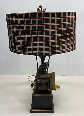 Vintage Frederick Cooper Metal Cat Feline On Chair Lover Lamp With Shade Read • $199.99