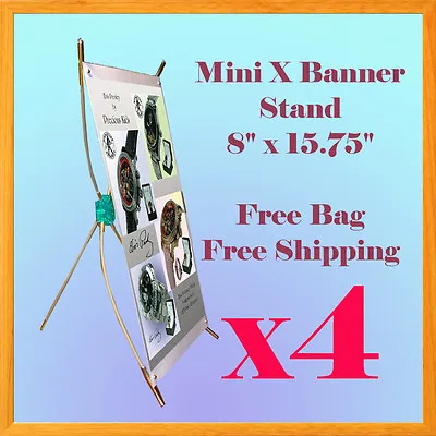 4 Pc  Mini X Type Banner Stand Counter Tabletop Trade Show Display Exhibition X4 • $21.95