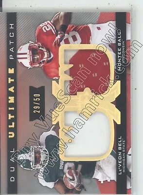 Leveon Bell Montee Ball Rc Draft Dual Jersey Spartans Badgers 3c College #/50 13 • $19.99