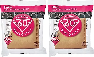 Hario V60 Paper Coffee Filters Size 02 Natural 200 Count • $30.20