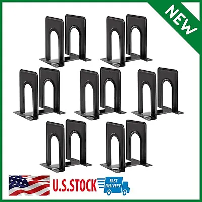 Metal Library Bookends Book Support Hold Office Organizer Bookends Shelves 14 Pc • $29.99