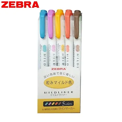 $30.69 • Buy Zebra Mildliner Highlighter Marker Twin Tip WKT7-5C-RC | Journal | 5 Colour Pen