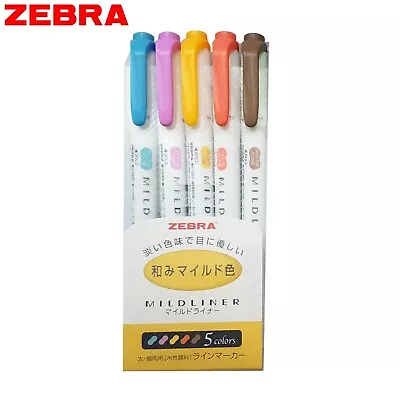 $30.69 • Buy Zebra Mildliner Highlighter Marker Twin Tip WKT7-5C-RC | Journal | 5 Colour Pen