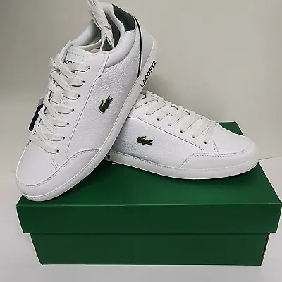 Women's Lacoste Graduate Leather Trainers In White And Green UK 7 New £42.00 • £42