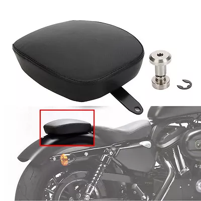 Motorcycle Black Leather Rear Pillion Passenger Seat Pad For Harley Sportster XL • $27.53