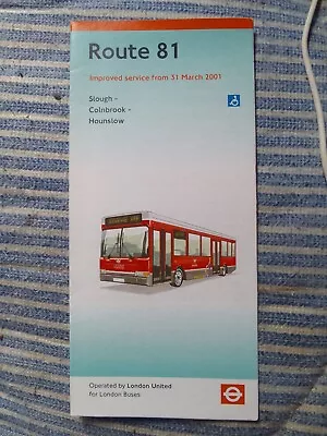 London Bus Timetable Leaflet Route 81 • £2