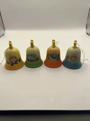 Vtg Anri Schmid Box Of 4 Bell With Decorations Wood Christmas Ornaments Z8 • $16.80