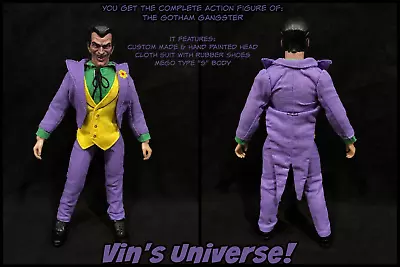 Custom 1/9th  8  Mego Scale Joker Action Figure - The Gotham Gangster! • $124.99