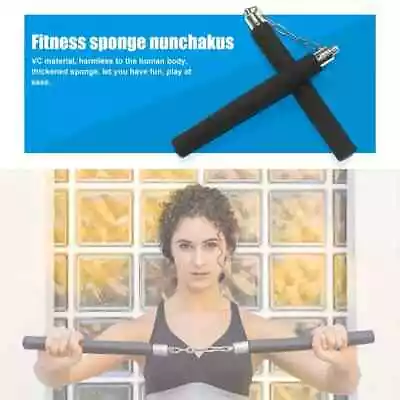 New 1pc Training Nunchakus Martial Arts Training Adult Beginners Black/Chain • $14.95